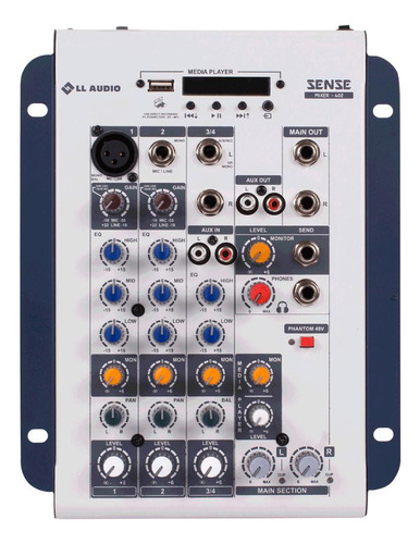 Mesa De Som Mixer Sense 402 Com 4 Canais Ll Audio