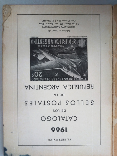 Libro Catálogo Sellos Postales Argentina 1966 + Suplemento (Usado)