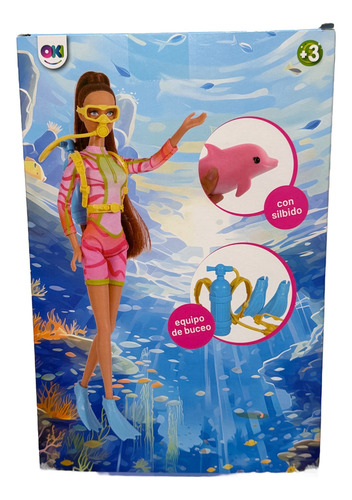 Muñeca Zoe Bajo El Mar Con Mascota