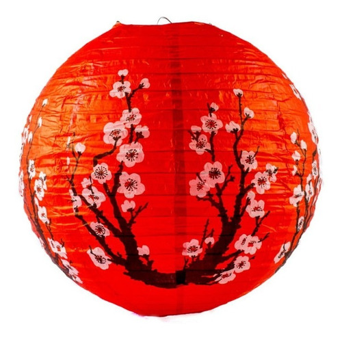 Kit 3 Luminária Japonesa Oriental Cerejeira Sakura 40cm