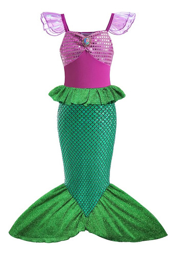 Disfraz Ariel Sirenita Disney Vestido Sirena Para Niña Fiesta Cumpleaños