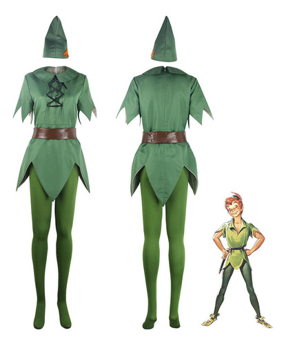 Disfraz De Elfo De Hada Verde De Peter Pan Para Halloween