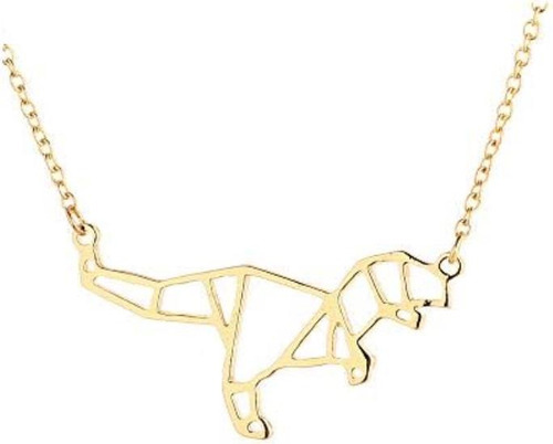 Wllay Geométrico T-rex Dinosaurio Colgante Collar Animal 