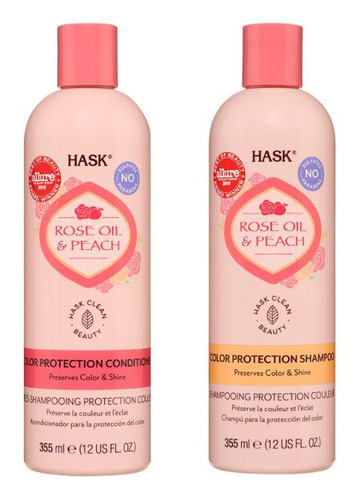 Shampoo Hask Rose Oil & Peach + Acondicionador - 355ml