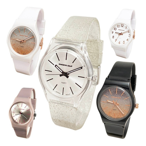 Imagen 8 de 8 de Reloj Knock Out 847 Mujer Colores Silicona Unisex
