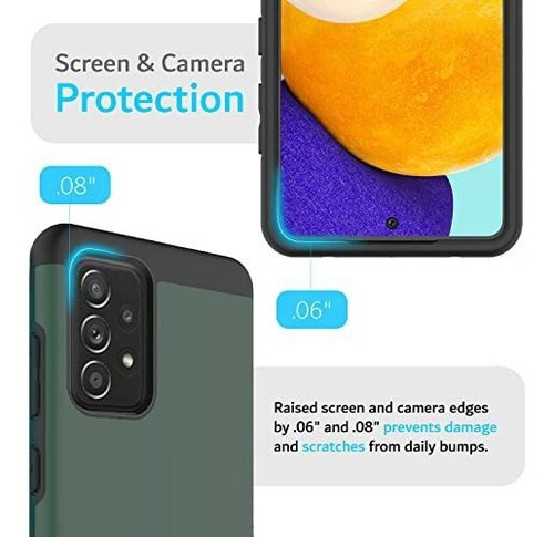 Funda Protectora Para Galaxy A52 Resistente A Impactos Verde