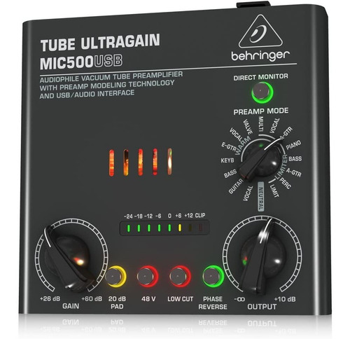 Behringer Tube Ultragain Mic500usb,black