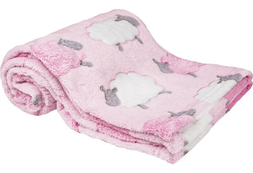 Imagem 2 de 6 de Mantinha Para Bebê Ovelhinha Manta Rosa Buba Baby 13231