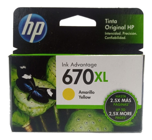 Cartucho Hp 670xl Amarillo Original Cz120al Vigente Verifica