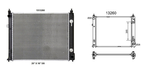 Radiador Tiida 2015 T/a 16 Mm Deyac