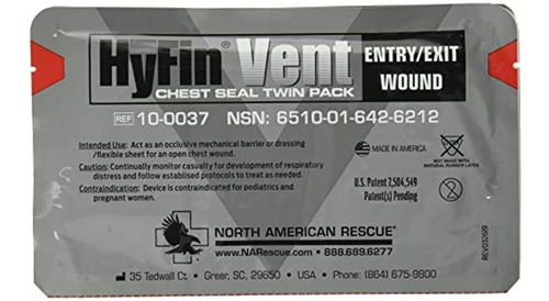 North American Rescue- Sello Ventilador De Tórax De 3 Vías