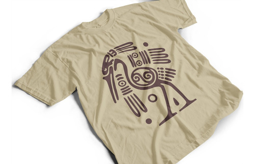 Camiseta Algodón Para Adulto Estampado Diseño Precolombino