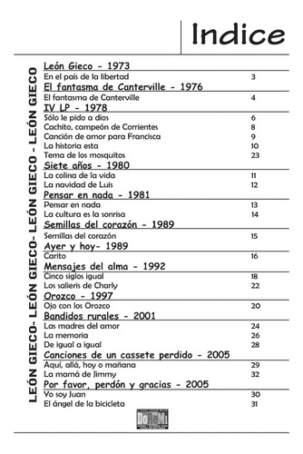 Libro Cancionero P/ Guitarra León Gieco Fisico