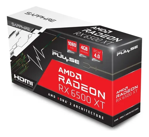 Placa De Vídeo Sapphire Pulse Radeon Rx 6500 Xt 4gb Gddr6