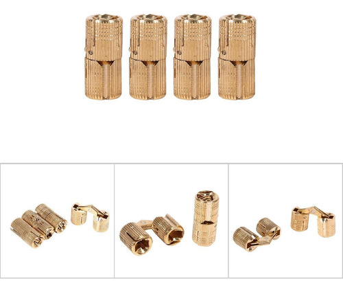 Bisagra De Barril Oculta Para Puerta De Gabinete De Cobre, 4