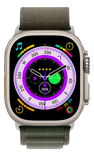 Smartwatch Bluetooth Noga Android Ios 128 MB Ram Pcreg Cor da capa: preta, cor da malha, verde, moldura, cor cinza