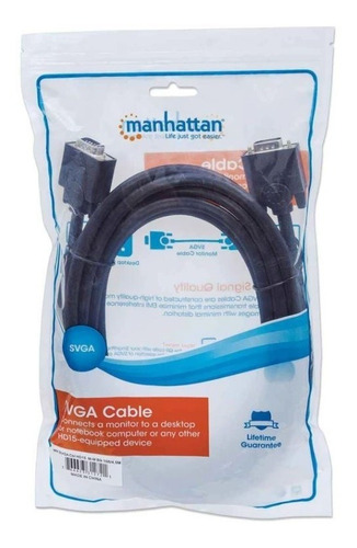 Imagen 4 de 6 de Cable Vga Manhattan Macho A Macho 4.5 Metros 312721