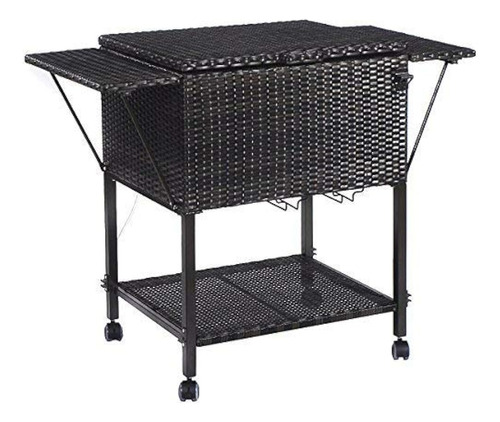 Costway Portable Rattan Cooler Outdoor Patio Pool Party Ice 
