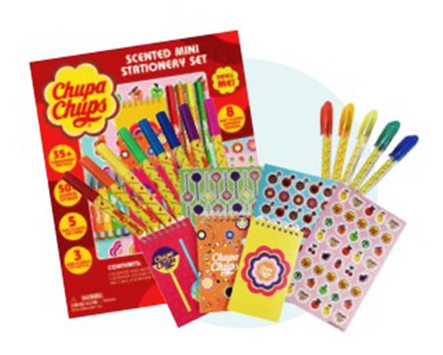 Mini Set De Papelería Con Stickers Chupa Chups