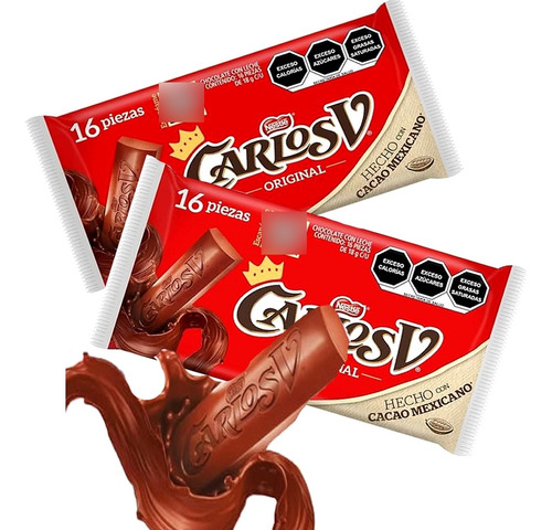 Chocolate Carlos V Original 2 Pack 16 Pzas C/u 