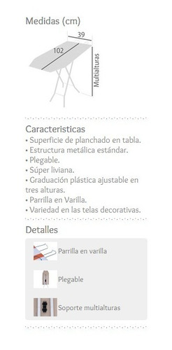 Imagen 2 de 2 de Mesa Para Planchar Ancha Planchado Plegable