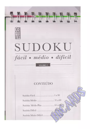 SUDOKU - ED 2 - NIVEL FÁCIL MÉDIO COQUETEL PASSATEMPO Vitrola