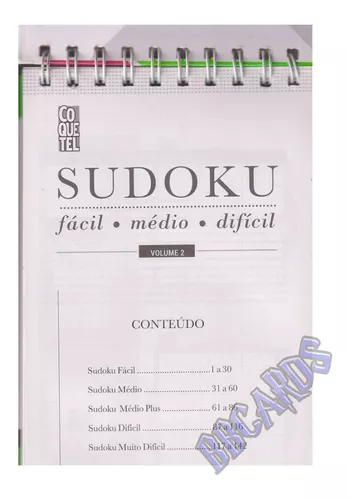 SUDOKU - ED 2 - NIVEL FÁCIL MÉDIO COQUETEL PASSATEMPO Vitrola PASSATEMPO  PASSATEMPO