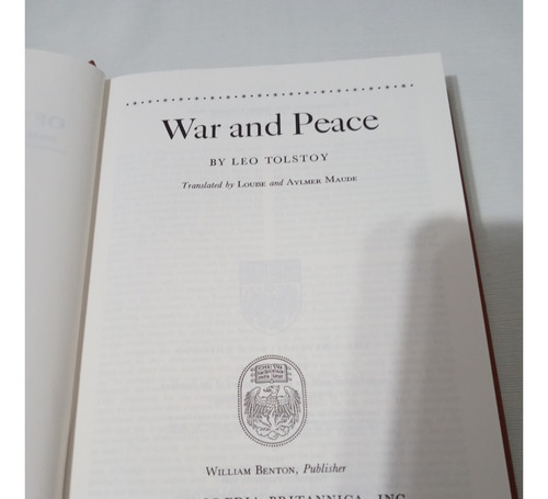 Tolstoy War And Peace Great Books Of The Western World Paler