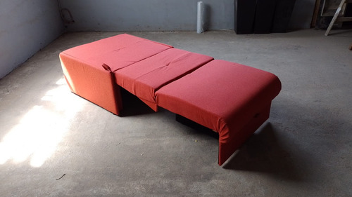 Sofa Cama 1 Plaza Tela Rustica Negro Liso
