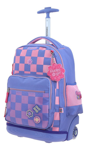 Mochila Grande De Ruedas Con Luz Led Happy Girl Chester