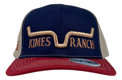 Gorra Vaquera Kimes Ranch Trucker Malla Marino/beige/tinto Gabardina Unitalla Ajustable
