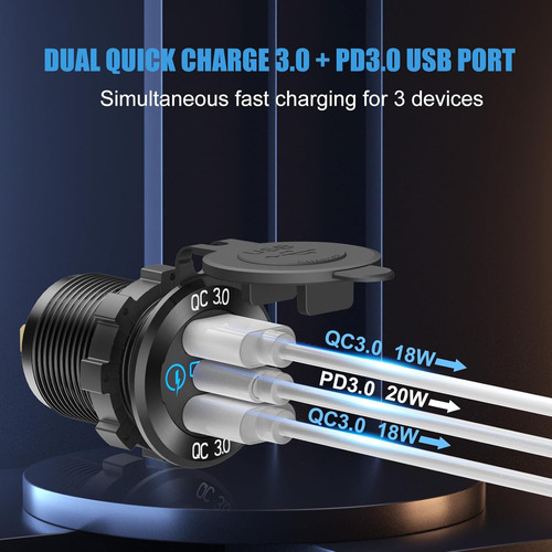 Cargador Usb Tipo C De Aluminio Con Carga Rápida Pd 3.0 Y Do