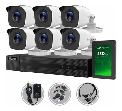 Kit Seguridad Hikvision Dvr 8ch 720p + 6 Camara Infra +disco