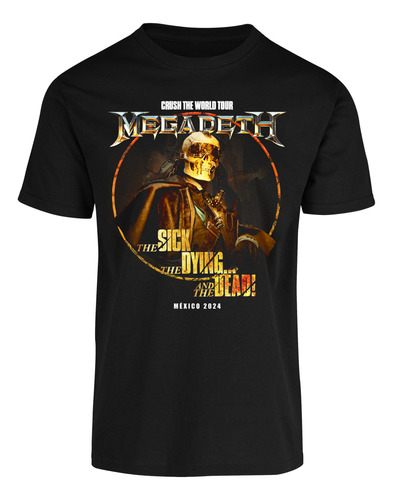 Playeras Megadeth Crush The World Tour 2024 Mexico Fte Y Esp