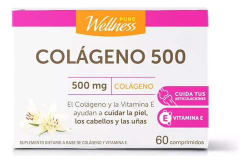 Suplemento Pure Wellness Colágeno 500 X 60 Comprimidos