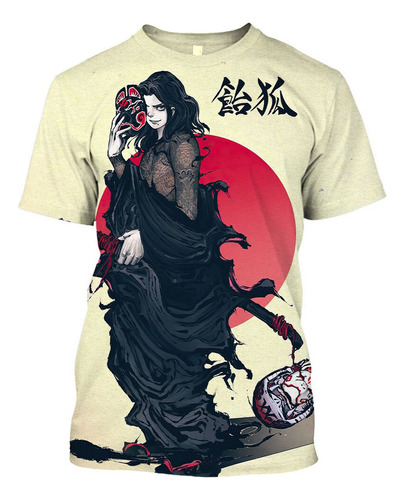 Camiseta Japonesa Con Estampado 3d Bushido Geisha