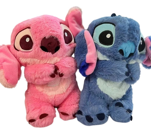Pelúcia Stitch Que Alivia Com Luz Som E Respiração Cor Azul- Azul-aço