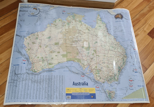 Mapa Mural Australia Plastificado 87 X 103 Cm