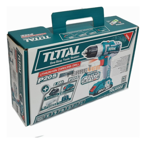 Taladro Atornillador Inalambrico 10mm 20v 2bt Total