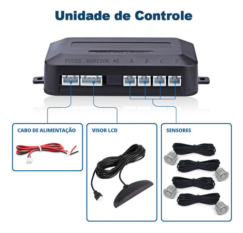 Retrovisor Com Tela + Câmera + Sensor Ré Prata Fox 2009