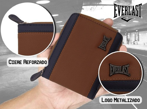 Imagen 4 de 7 de Billetera Hombre Everlast Cierre Espacio Comoda Cuero Eco