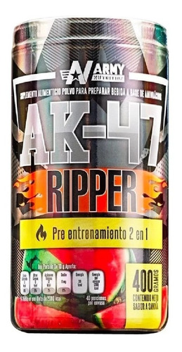 Pre Entreno Ak 47 Ripper Army Nutrition 2 En 1, 40 Serv Sfn