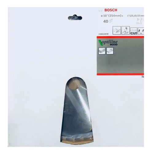 Hoja Disco Sierra Circular Bosch 254mm 40d Para Madera 901 Color Gris