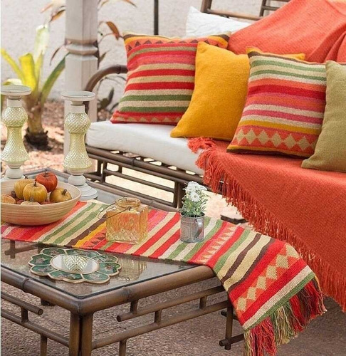 Carpeta De Mesa Lisa Chenille 0,40x0,70 M Color Turquesa
