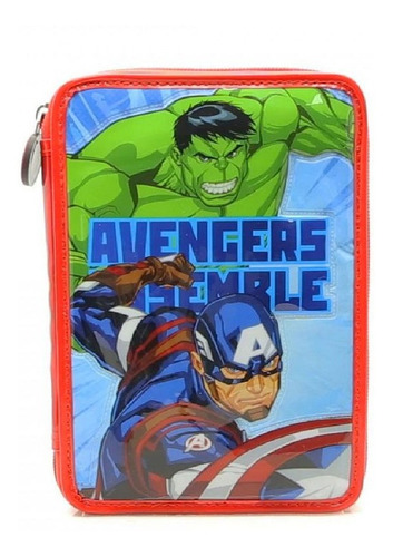 Cartuchera Canopla 1 Piso Pvc Avengers Assemble + Utiles