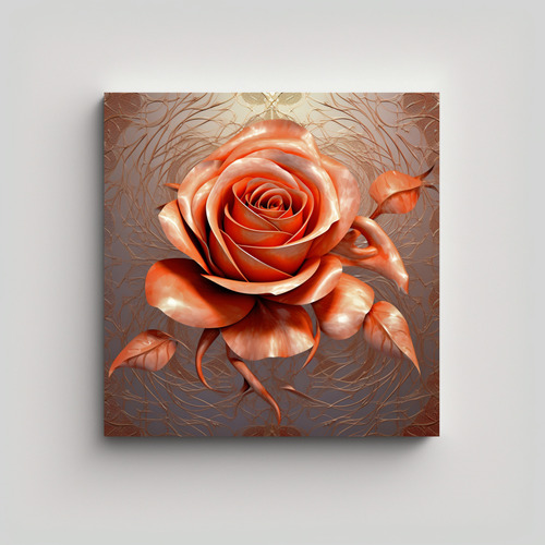 Cuadro Lienzo De Oficina: Hermosa Rosa Con Patrón 40x40cm