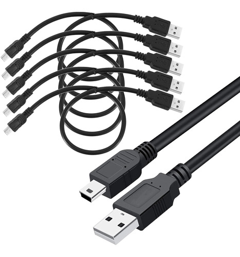 Saitech It Paquete De 5 Cables Usb 2.0 A A Mini 5 Pines B Pa