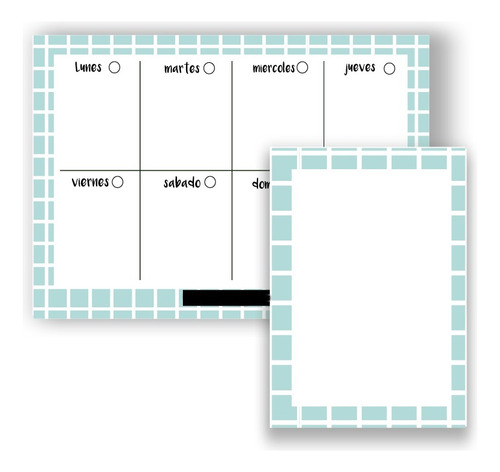 Planner Semana Borrable + Pizarra A5 Imantados Cuadros