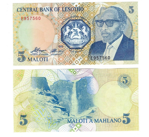 Lesotho - Billete 5 Maloti 1989 - Unc