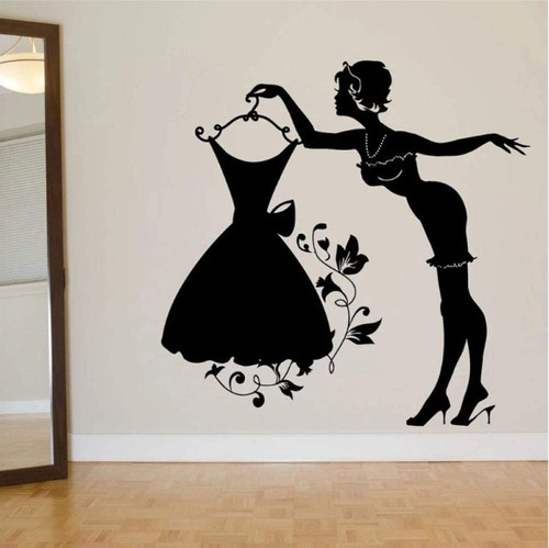 Vinil Decorativo Habitación Mujer Ordenada Para Pared